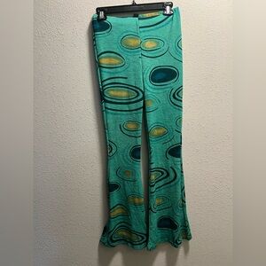 SHEIN Green and Yellow Patterned Kids Leggings